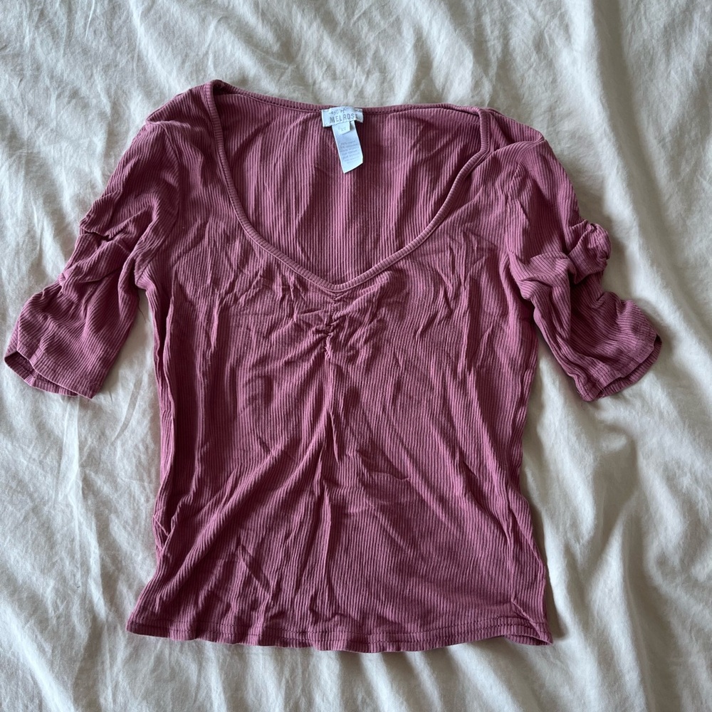 West of Melrose ruched pink top